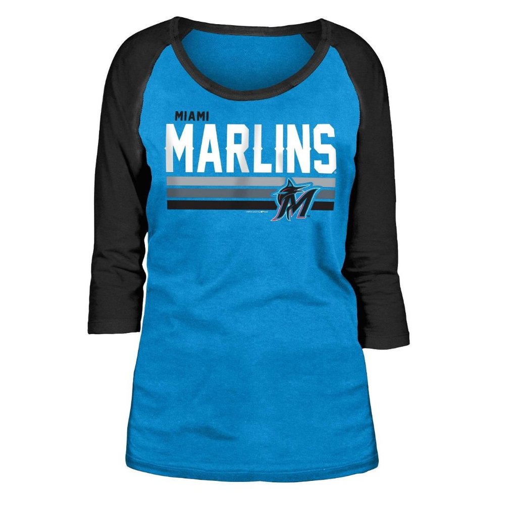 NWT MLB Miami Marlins Logo T-Shirt, Blue & Black, XS, S, M